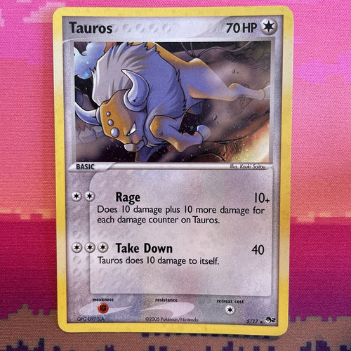 Pokemon Card Tauros POP SERIES 2 5/17 Holo Rare Near Mint