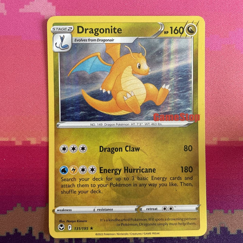 Pokemon Card Dragonite 131/195  Silver Tempest GAMESTOP STAMPED  Near Mint 