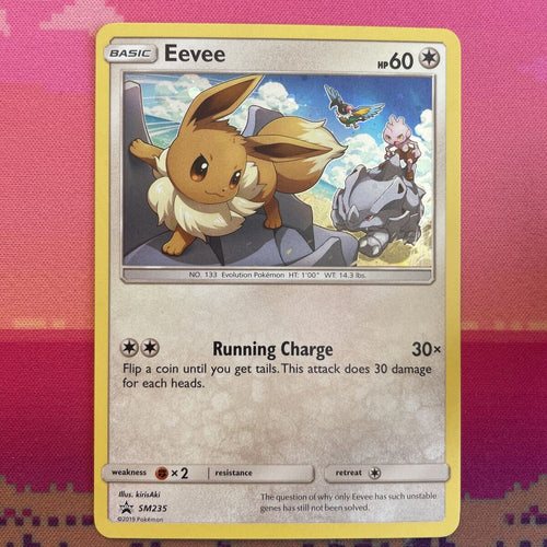 Pokemon Card Eevee SM235 Black Star Promo Holo Near Mint Condition