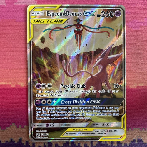 Pokemon Card Espeon & Deoxys SM240 Black Star Promo Near Mint Condition