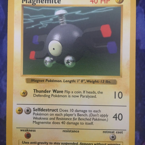 Pokemon Card Magnemite Shadowless Base Set Common 53/102 Near Mint Condition