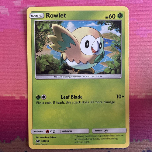 Pokemon Card Rowlet SM153 Black Star Promo Near Mint