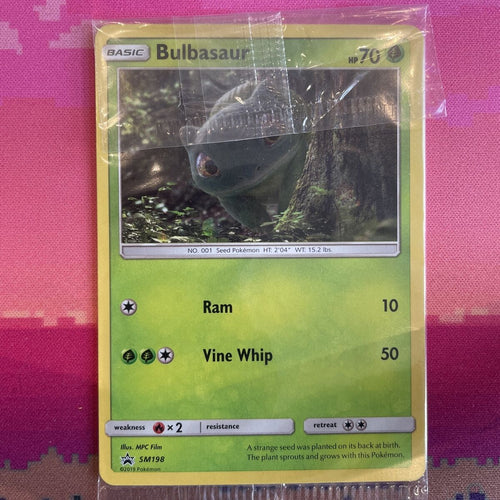 Pokemon Card Bulbasaur SM198 SM Black Star Promo Near Mint SEALED Condition