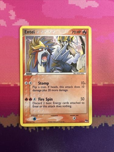 Pokemon Card Entei POP SERIES 2 Holo Rare 1/17 Near Mint