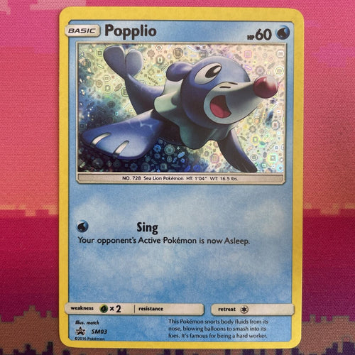 Pokemon Card Popplio SM03 Black Star Promo General Mills Near Mint Condition