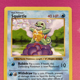 Pokemon Card Squirtle Shadowless Base Set Common 63/102 Light Play