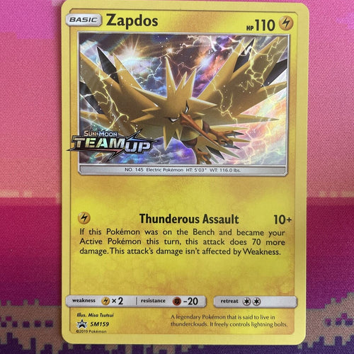 Pokemon Card Zapdos SM159 Black Star Promo STAMPED Near Mint Condition