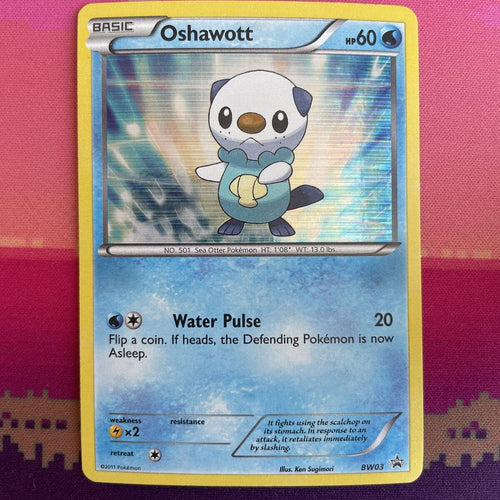 Pokemon Card Oshawott BW03 Holo Black Star Promo Near Mint Condition