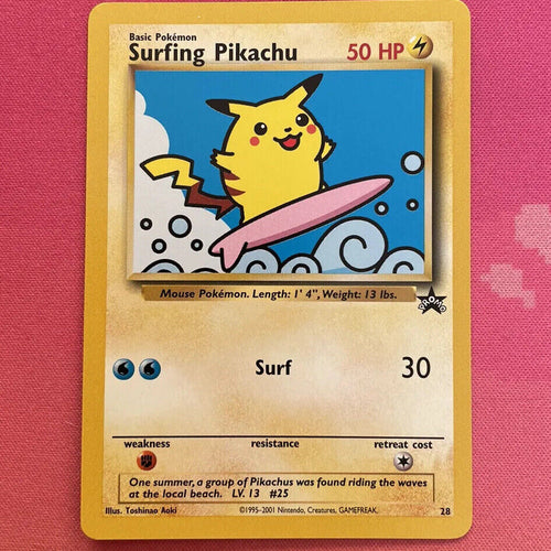 Pokemon Card Surfing Pikachu 28 Black Star Promo Near Mint