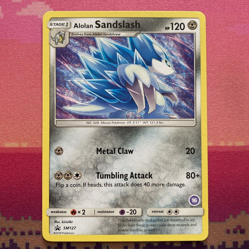 Pokemon Card Alolan Sandlash SM127 Black Star Promo Near Mint