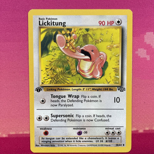 Pokemon Card Lickitung Jungle 1st Edition Uncommon 38/64 Near Mint Condition