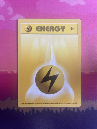 Pokemon Card Lightning Energy Shadowless 1st Edition 100/102 Near Mint