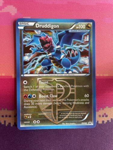 Pokemon Card Druddigon BW80 Holo Black Star Promo Near Mint Condition