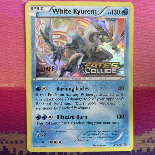 Pokemon Card White Kyurem XY128 Black Star Promo STAMPED STAFF Near Mint Cond