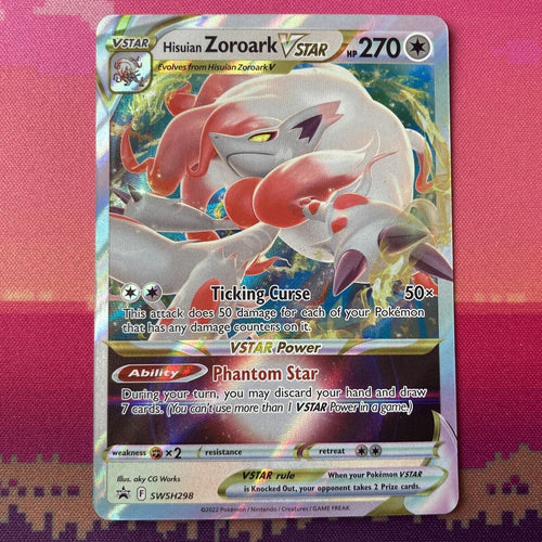 Pokemon Card Hisuan Zoroark VSTAR SWSH298 Black Star Promo Ultra Rare Near Mint 