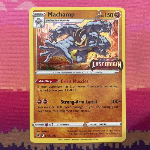 Pokemon Card Machamp SWSH243 Black Star Promo STAMPED Silver Tempest Near Mint 