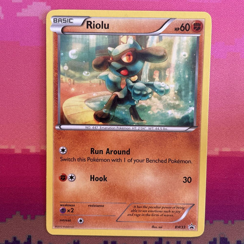 Pokemon Card Riolu BW33 Black Star Promo Non Holo Near Mint Condition