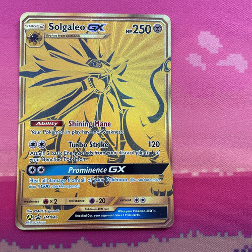 Pokemon Card Solagleo GX SM104a Black Star Promo FULL ART Near Mint Condition