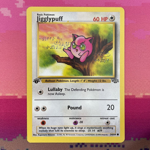 Pokemon Card Jigglypuff Jungle 1st Edition Common 54/64 Near Mint Condition