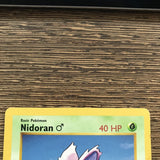 Pokemon Card Nidoran Base Set Shadowless Common 55/102 Excellent Condition