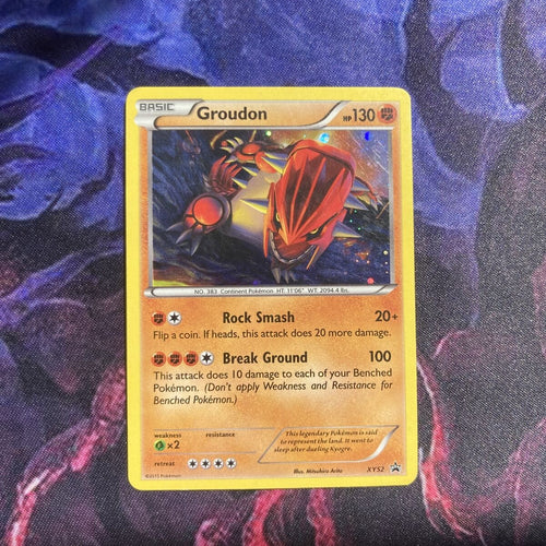 Pokemon Card Groudon XY52 Black Star Promo Near Mint Condition