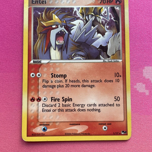 Entei 1/17 - POP Series 2 - Pokemon Card - NM/EXC see Pics!