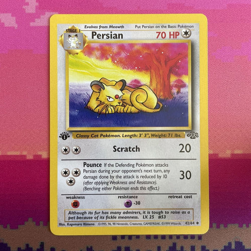 Pokemon Card Persian Jungle 1st Edition Uncommon 42/64 Near Mint Condition