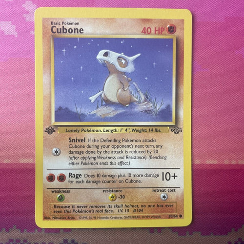 Pokemon Card Cubone Jungle 1st Edition Common 50/64 Near Mint