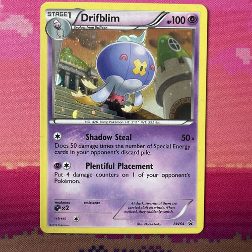 Pokemon Card Drifblim BW64 Black Star Promo Holo Near Mint Condition