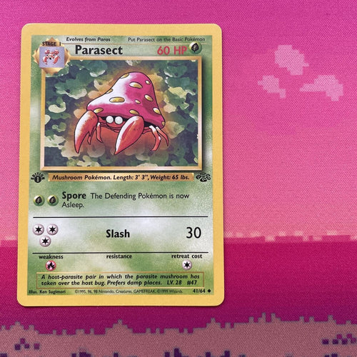 Pokemon Card Parasect Jungle 1st Edition Uncommon 41/64 Near Mint Condition