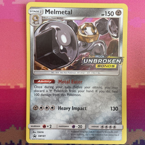 Pokemon Card Melmetal SM181 Black Star Promo STAMPED Unbroken Bonds Near Mint