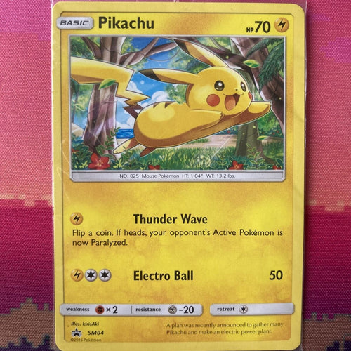 Pokemon Card Pikachu SM04 Black Star Promo Sealed Non Holo Near Mint Condition