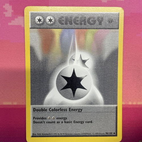 Pokemon Card Double Colorless Energy Shadowless Base Set 1st 96/102 Near Mint 