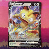 Pokemon Card Meowth V SWSH004 Black Star Promo Near Mint Condition