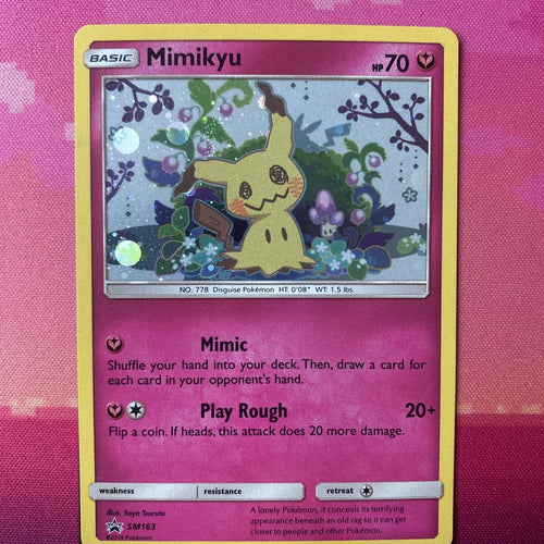 Pokemon Card Mimikyu SM163 Black Star Promo Holo Near Mint Condition