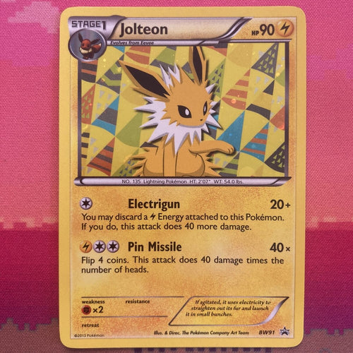 Pokemon Card Jolteon Black And White Black Star Promo BW91 Near Mint Condition