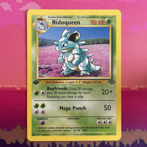 Pokemon Card Nidoqueen Jungle 1st Edition Rare 23/64 Near Mint