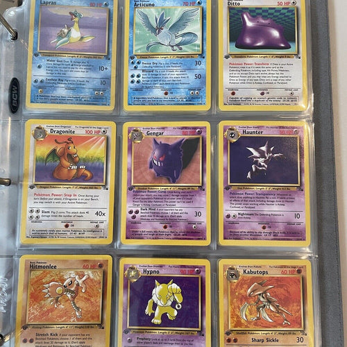 Pokemon Cards Near Complete Fossil 1st Edition Non Holo Set Near Mint-Light Play