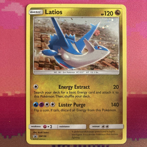 Pokemon Card Latios SM136 Black Star Promo Near Mint Condition