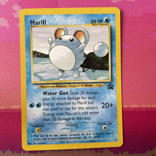 Pokemon Card Marill Black Star Promo 29 Near Mint Condition