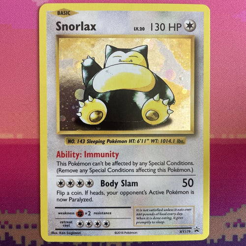 Pokemon Card Snorlax XY179 Black Star Promo Holo Near Mint Condition