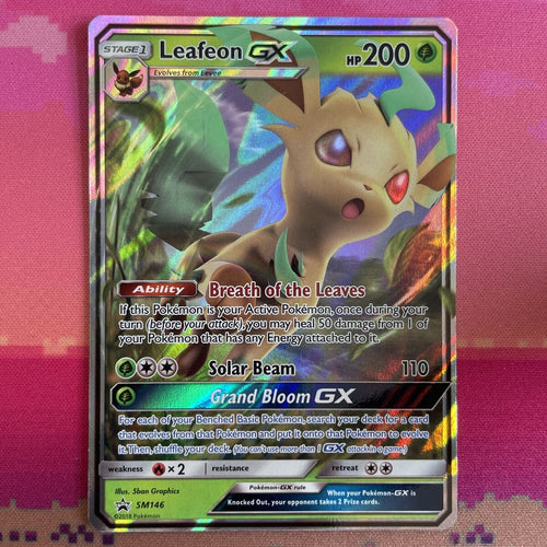 Pokemon Card Leafeon GX SM146 Ultra Rare Black Star Promo Near Mint Condition