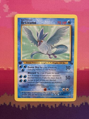 Pokemon Card Articuno Fossil 1st Edition 17/62 Near Mint Condition