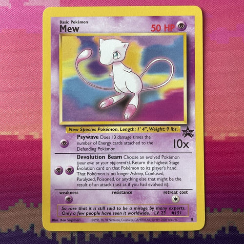 Pokemon Card Mew Black Star Promo 8 Near Mint Condition