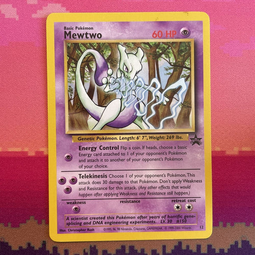 Pokemon Card Mewtwo Black Star Promo 12 Near Mint Condition