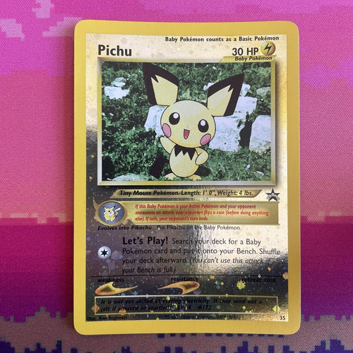 Pokemon Card Pichu Black Star Promo 35 Near Mint Condition